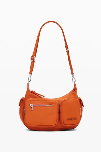 Desigual Medium Logo Bag In Orange