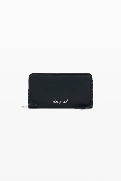 Desigual Medium Logo Wallet In Black