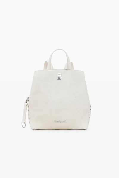 Desigual Medium Mandala Backpack In White