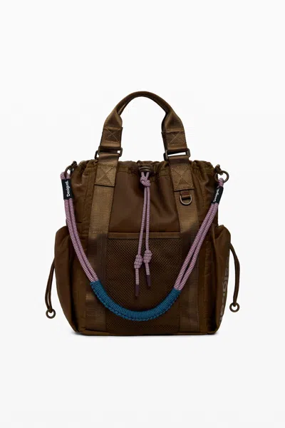 Desigual Medium Multiposition Backpack In Brown