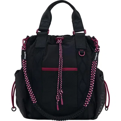 Desigual Medium Nylon Backpack In Black