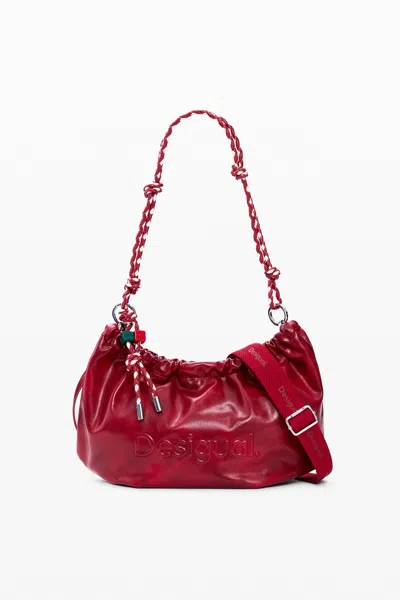 Desigual Medium Oval Logo Bag In Red