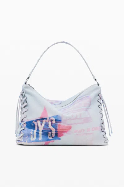 Desigual Medium Printed Shoulder Bag In Material Finishes
