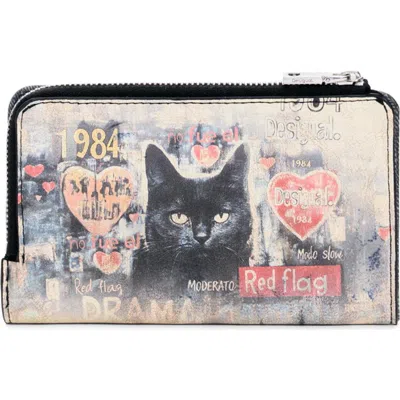 Desigual Medium Printed Zip Around Wallet In Animal Print