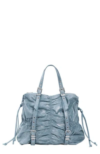 Desigual Medium Ruched Denim Backpack In Blue