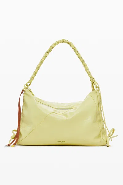 Desigual Medium Shiny Bow Bag In Yellow