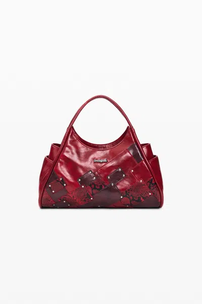Desigual Medium Snake Bag In Red