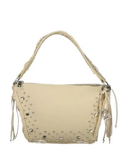 Desigual Medium Studded Braided-handle Shoulder Bag In Neutral
