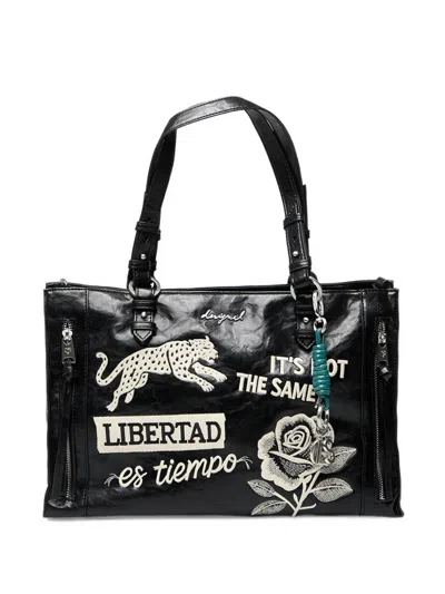 Desigual Medium Tote Bag In Black