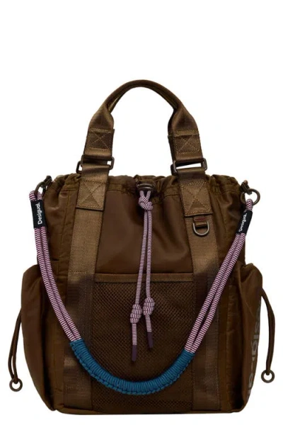 Desigual Medium Voyager Nylon Backpack In Brown