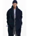 Desigual Combined Coat In Blue
