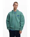 Desigual Men's Marvel Zip-up Sweatshirt In Military Green