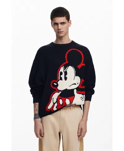 Desigual Cartoon Graphic Sweater In Blue