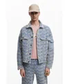 Desigual Men's Mottled Denim Jacket In Blue