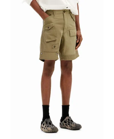 Desigual Men's Multipocket Shorts In Green