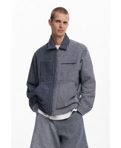 DESIGUAL MEN'S STRUCTURED STRIPED JACKET