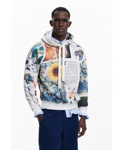 Desigual Men's Sunflower Hoodie In Sand