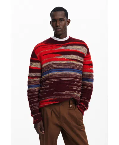 DESIGUAL MEN'S THICK STRIPED SWEATER