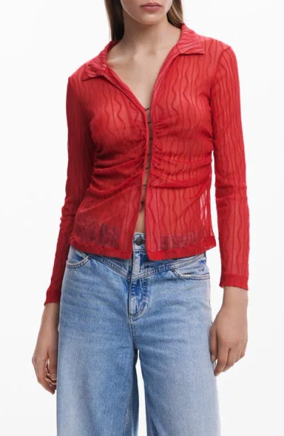 Desigual Mesh Button-up Shirt