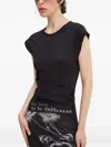 Desigual Mesh-print Midi Dress In Black
