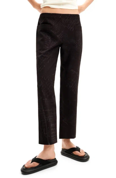 Desigual Message Pants In Black