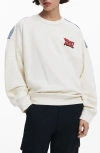 Desigual Mickey & Minney Mixed Media Sweatshirt In Light Beige