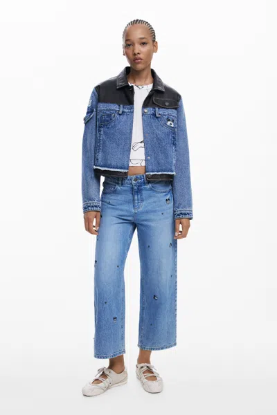 Desigual Mickey™ Culotte Jeans In Blue