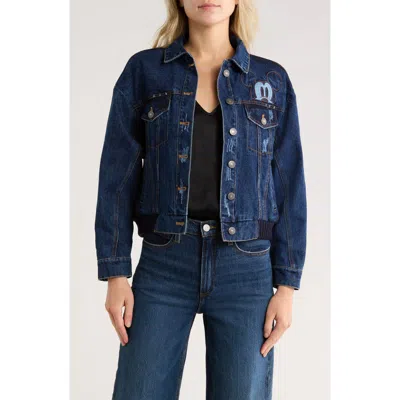 Desigual Mickey Mouse Denim Trucker Jacket In Blue