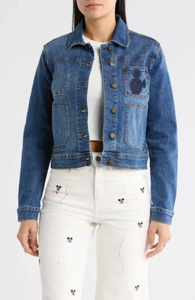 Desigual Mickey Mouse Denim Trucker Jacket In Blue