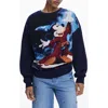 Desigual Mickey Mouse Jacquard Crewneck Sweater In Blue