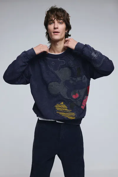 Desigual Mickey Mouse™ Tie-dye Sweatshirt In Blue
