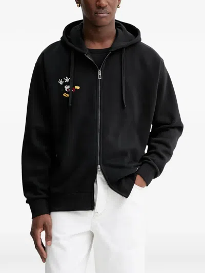 Desigual Mickey Mouse™ Zip-up Hoodie In Black
