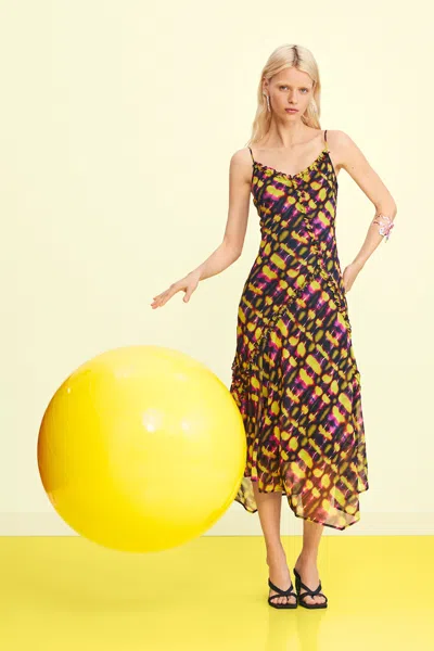 Desigual Midi Dress With Straps In Green