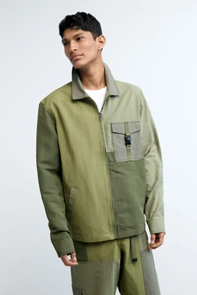 Desigual Military Jacket Pockets In Green