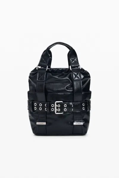 Desigual Mini Buckle Backpack In Black