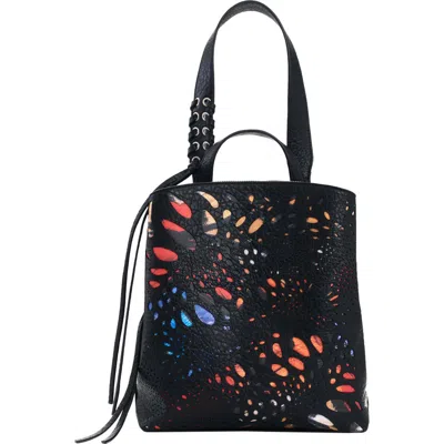 Desigual Mini Convertible Butterfly Backpack In Black