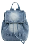 Desigual Mini Denim Backpack In Blue