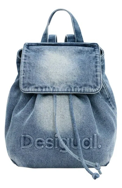 Desigual Mini Denim Backpack In Blue