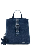 Desigual Mini Denim Backpack In Blue