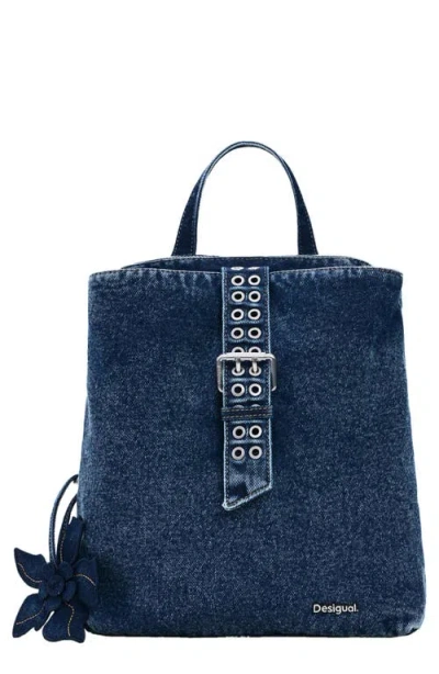 Desigual Mini Denim Backpack In Blue