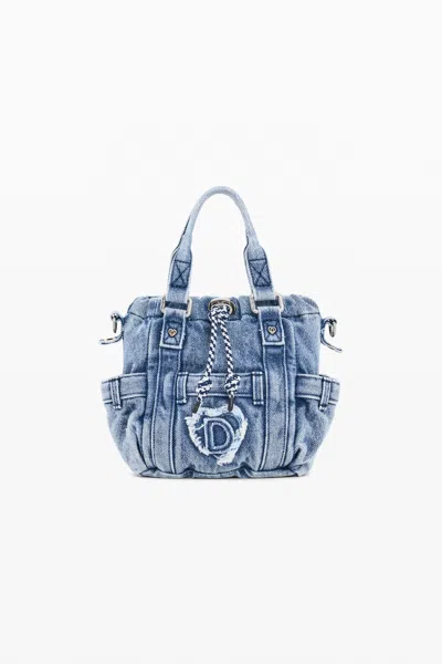 Desigual Mini Denim Crossbody Bag In Blue