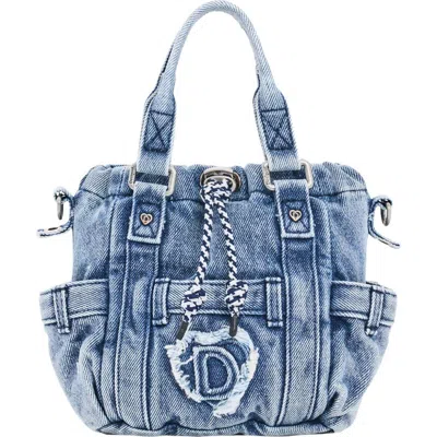 Desigual Mini Denim Crossbody Bag In Blue