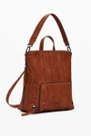 Desigual Mini Embroidered Backpack In Brown
