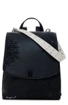 Desigual Mini Faux Leather Backpack In Black