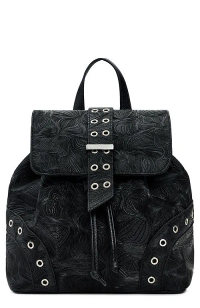 Desigual Mini Faux Leather Backpack In Black