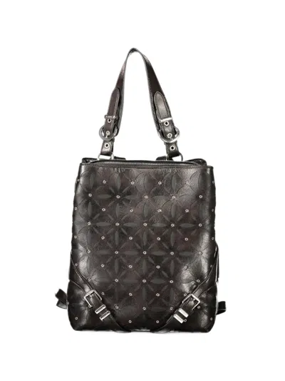 Desigual Mini Laser-cut Studded Backpack In Brown