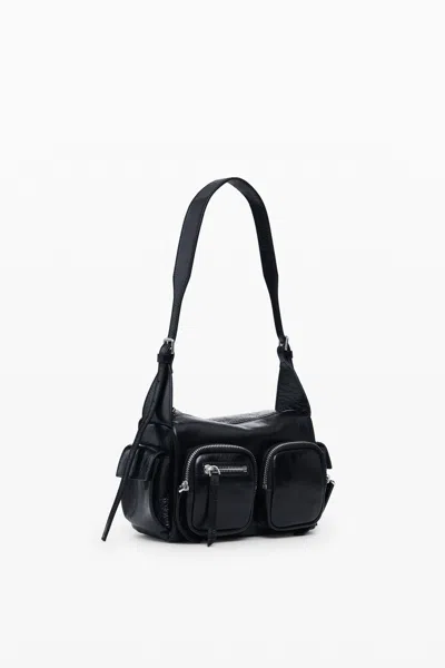 Desigual Mini Leather Pocket Bag In Black