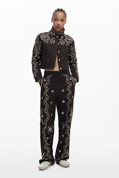 Desigual Mirror Long Pants In Brown