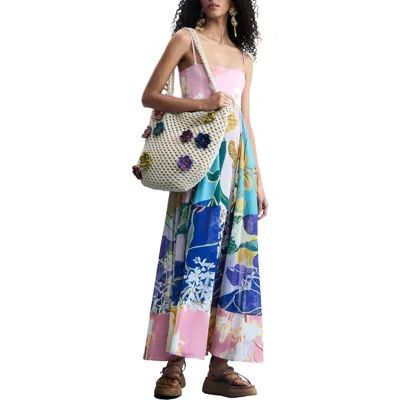 Desigual Mix Print Strapless Maxi Dress In Multi