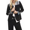 Desigual Mixed Media Blazer In Multi